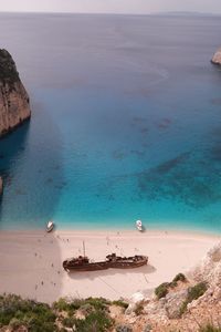 High angle view of beach