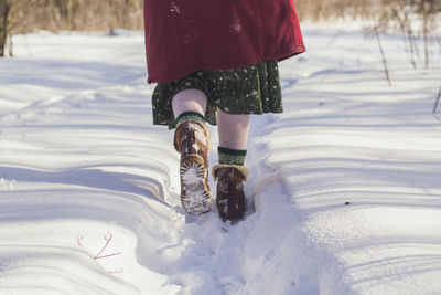 Close up throwing snow concept photo