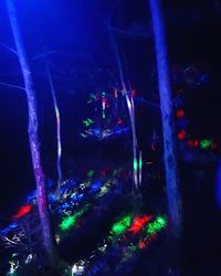 Close-up of illuminated lights at night