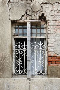 Closed door of building