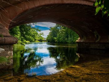 Arch bridge over river