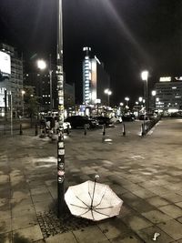 Illuminated street light at night