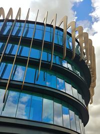 Low angle view of modern building against sky