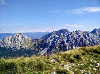 Scenic view of mountains against sky