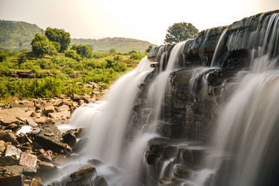 Scenic view of waterfall