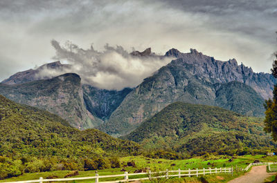 Scenic view of mountains against sky