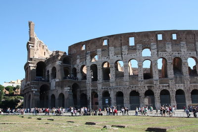 Tourists in old ruins