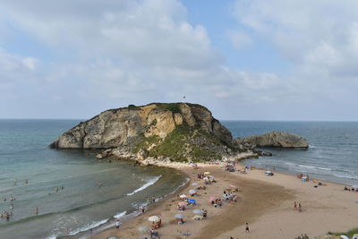 Scenic view of beach against sky