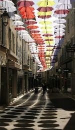 People walking on street amidst buildings in city