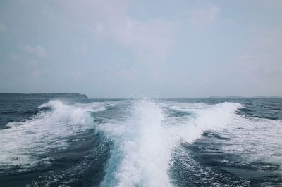 Waves splashing on rocks