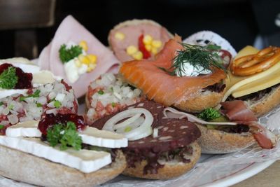 Close-up of sushi on plate