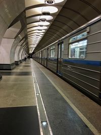 Train at railroad station platform