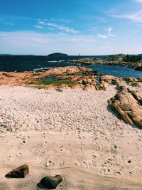 Scenic view of beach against sky