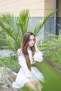 Portrait of smiling young woman outdoors