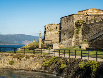 View of fort against blue sky