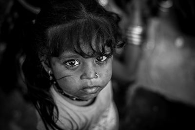 Close-up portrait of cute girl