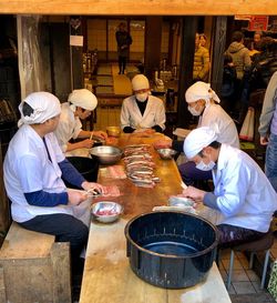 People working in restaurant