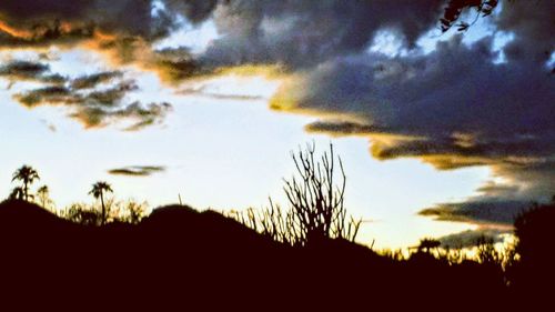 Silhouette of landscape at sunset