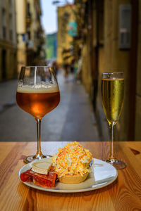 Close-up of food on table