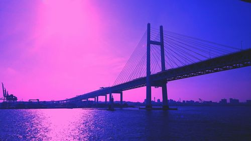 Low angle view of bridge over river