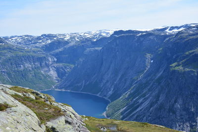 Scenic view of mountains against sky