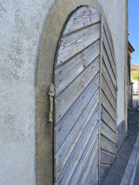 Closed door of old building