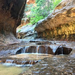 Scenic view of waterfall