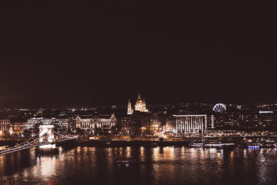 Illuminated city at night