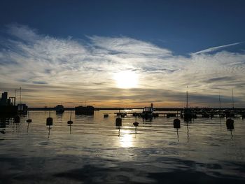 Scenic view of sea at sunset