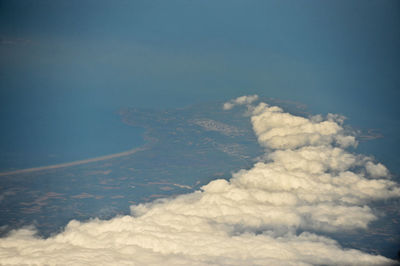 Aerial view of clouds in sky