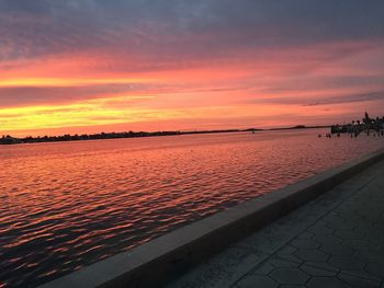 Scenic view of sea at sunset