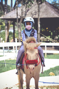 Portrait of horse riding