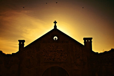Low angle view of built structure against sky