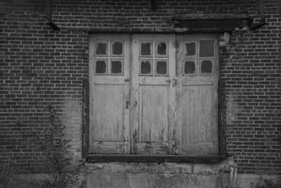 Closed door of building