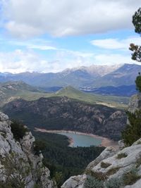 Scenic view of mountains against sky