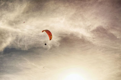 Low angle view of parachute