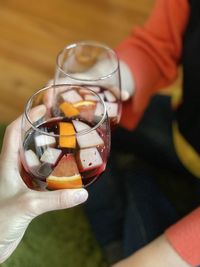 Midsection of person holding ice cream