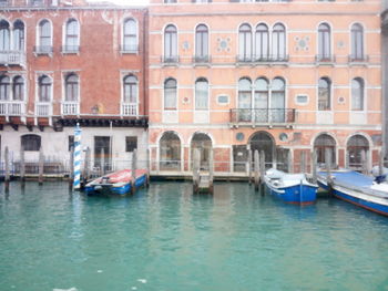 View of boats in canal