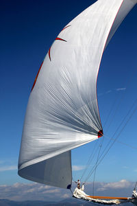 Low angle view of sailboat against sky