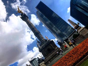 Low angle view of buildings against sky