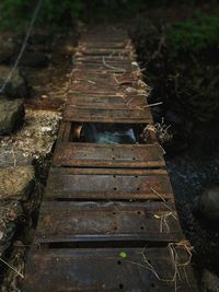 High angle view of railroad tracks