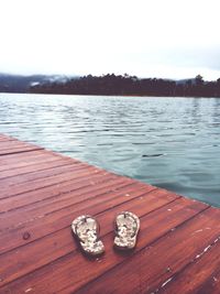 Wooden pier on lake