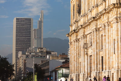 Low angle view of buildings against sky