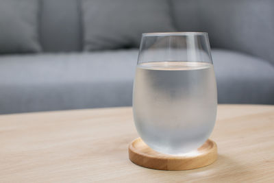 Close-up of drink in glass on table