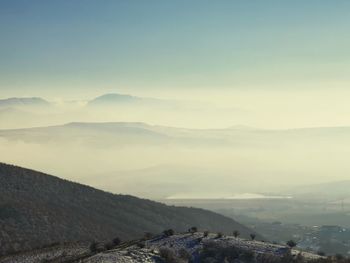 Scenic view of mountains against sky