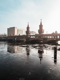 Reflection of buildings in river