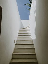 Low angle view of staircase against building