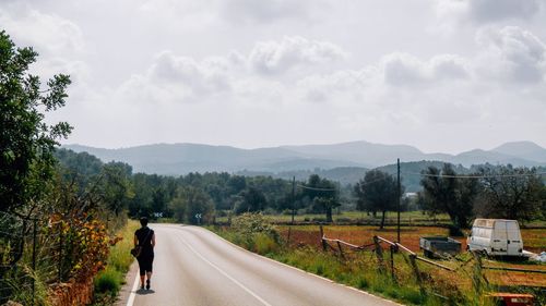 Road leading towards mountains