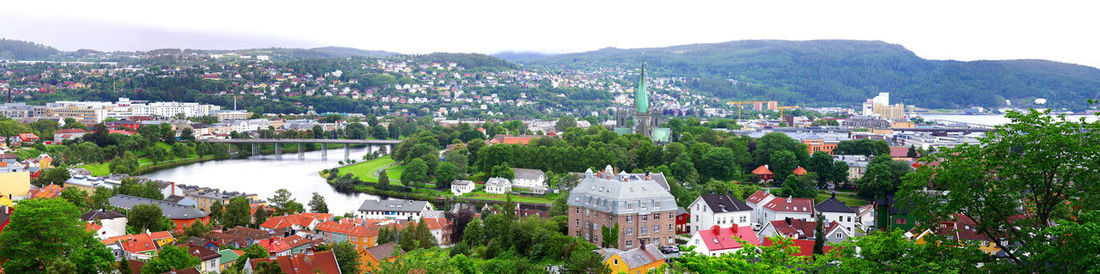 Panoramic view of cityscape against sky