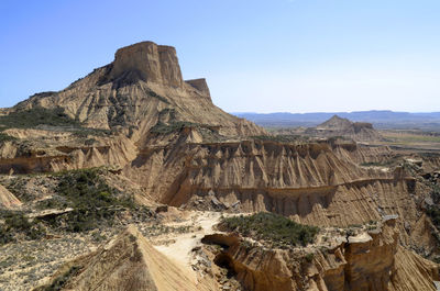 Scenic view of rock formations against sky